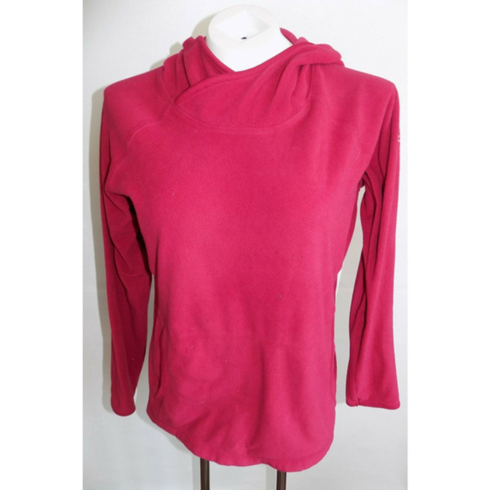 Columbia Womens Pink Fleece Crossover Hooded Pullover Sweatshirt Size Large